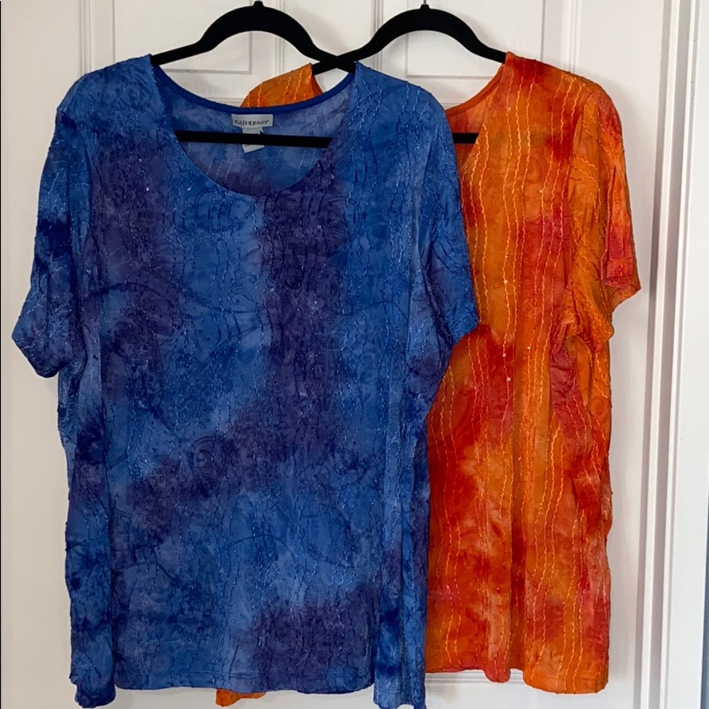 Set of Catherine’s tops - chic split short sleeve